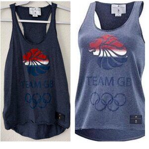 Adidas by Stella McCartney Team Great Britain Tank UK12/US8 Blue Olympics Logo